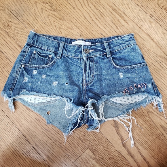 Zara Trafaluc Denim Cutoffs Shorts - Picture 2 of 7